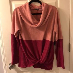 Pink and Magenta Colorblock Sweater